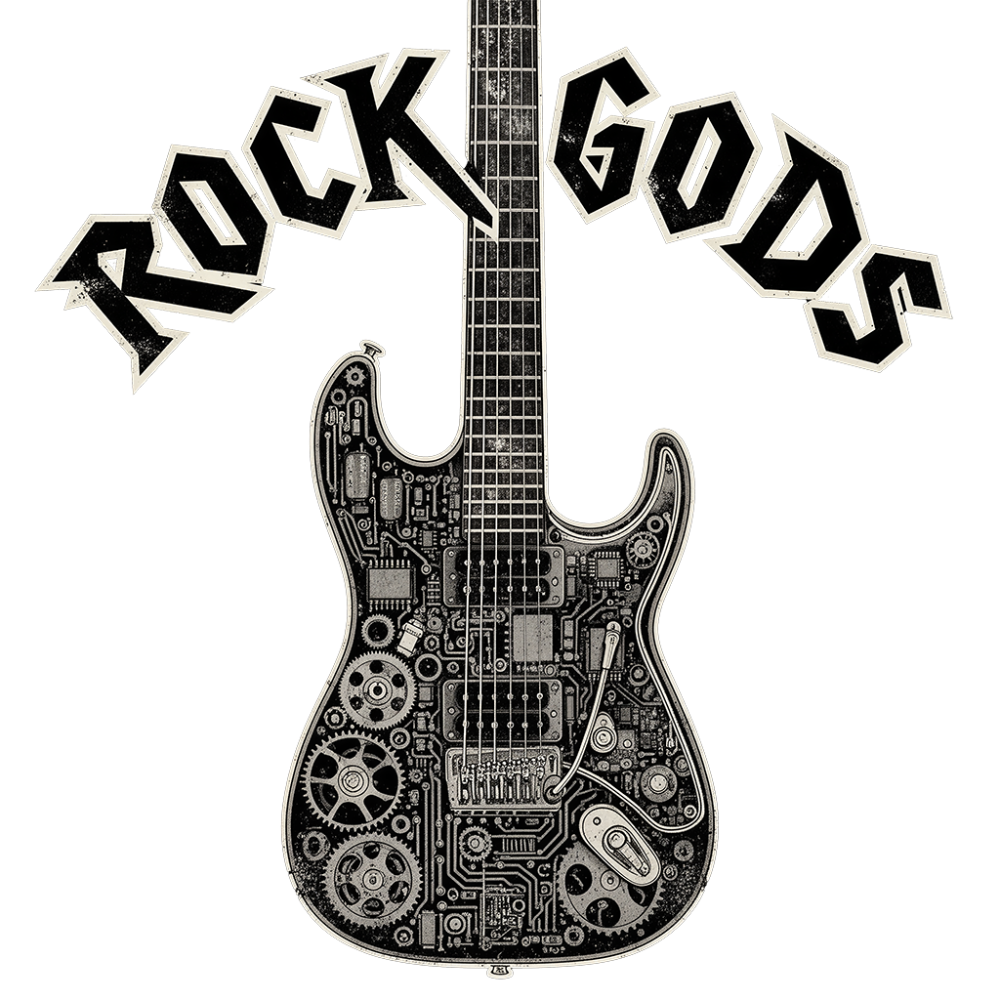 electric guitar with internal mechanical gears and circuit board components visible