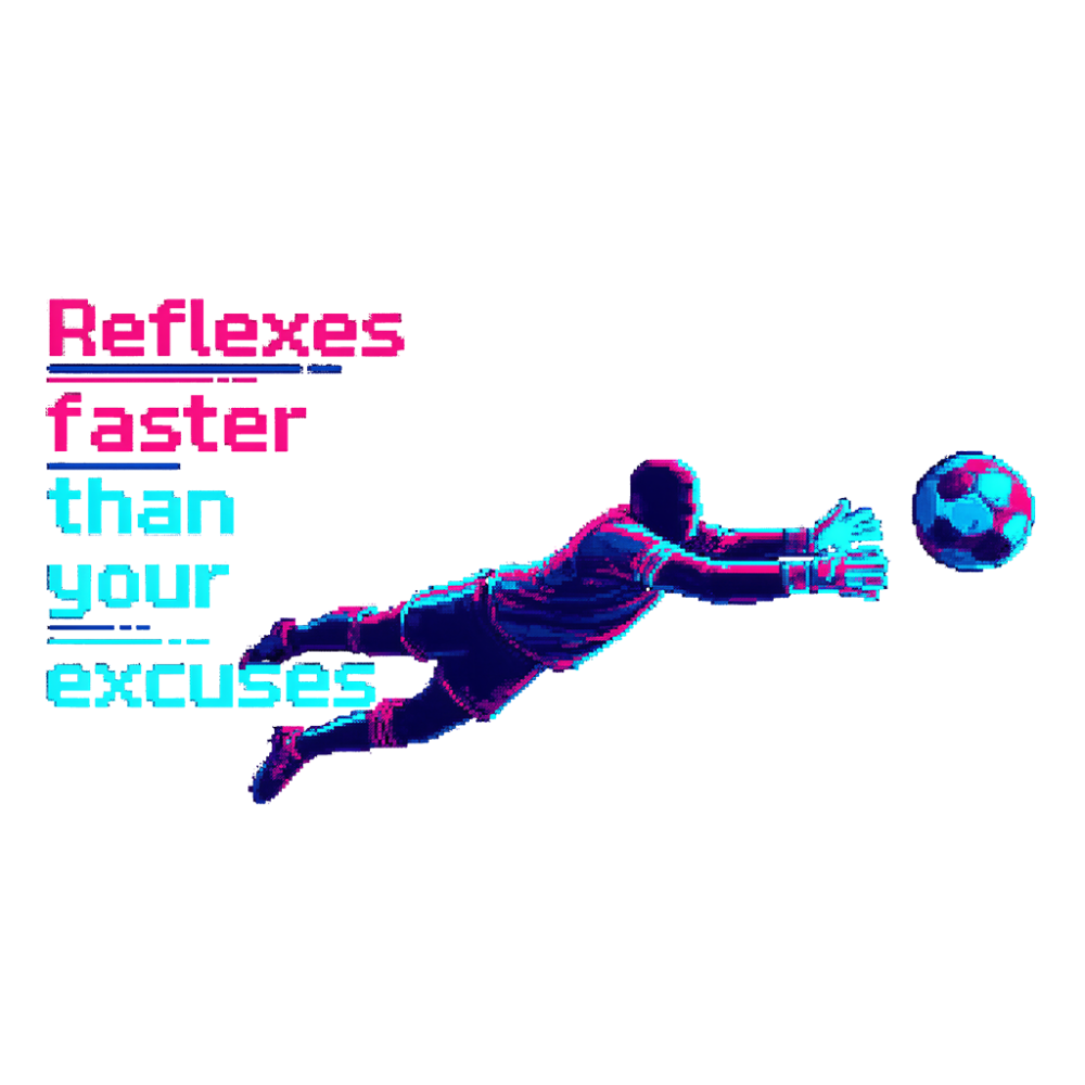 football goalkeeper diving full stretch to save a ball
